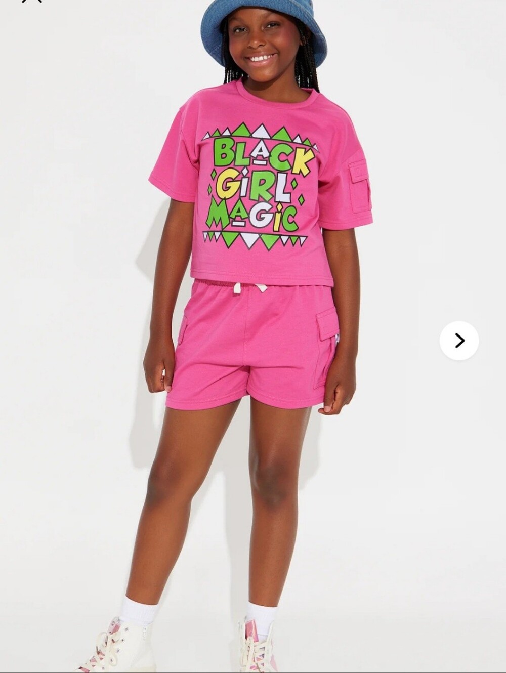 Fashion Nova Kid Pink 'Black Girl Magic' Short Set